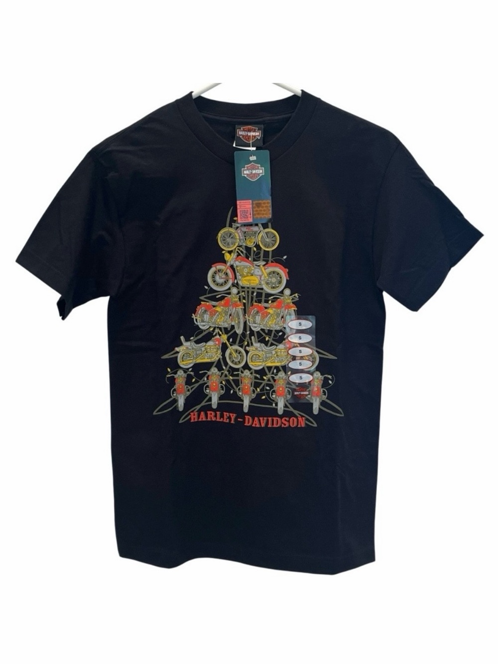 Harley Davidson Legendary Christmas Tree Men’s S T-Shirt Black Bergen County